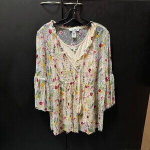 John Mark Top, Embroidery Flowers, camisole included L